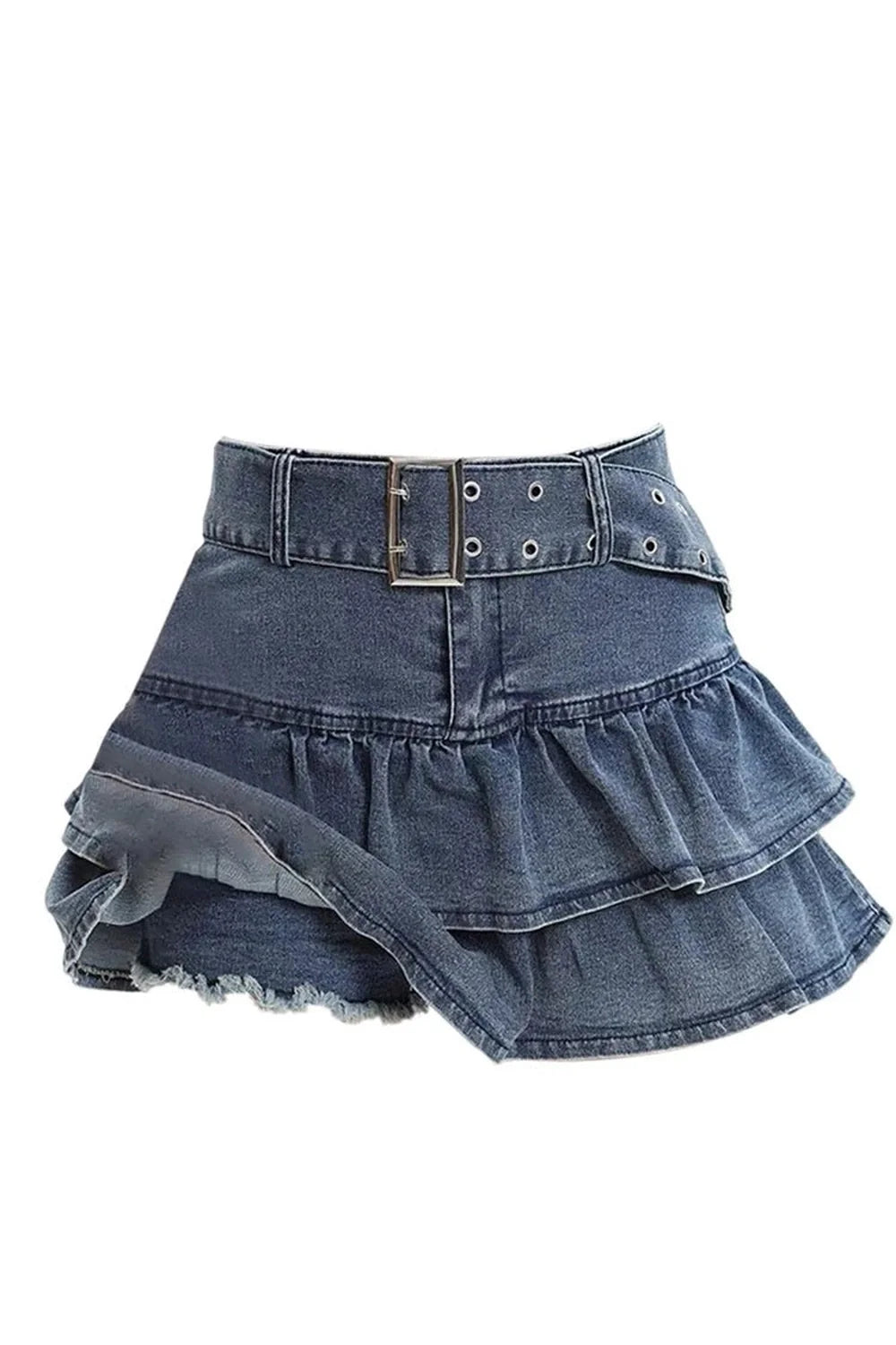 Blue 2000s Denim Mini Skirt: Vintage-inspired chic.