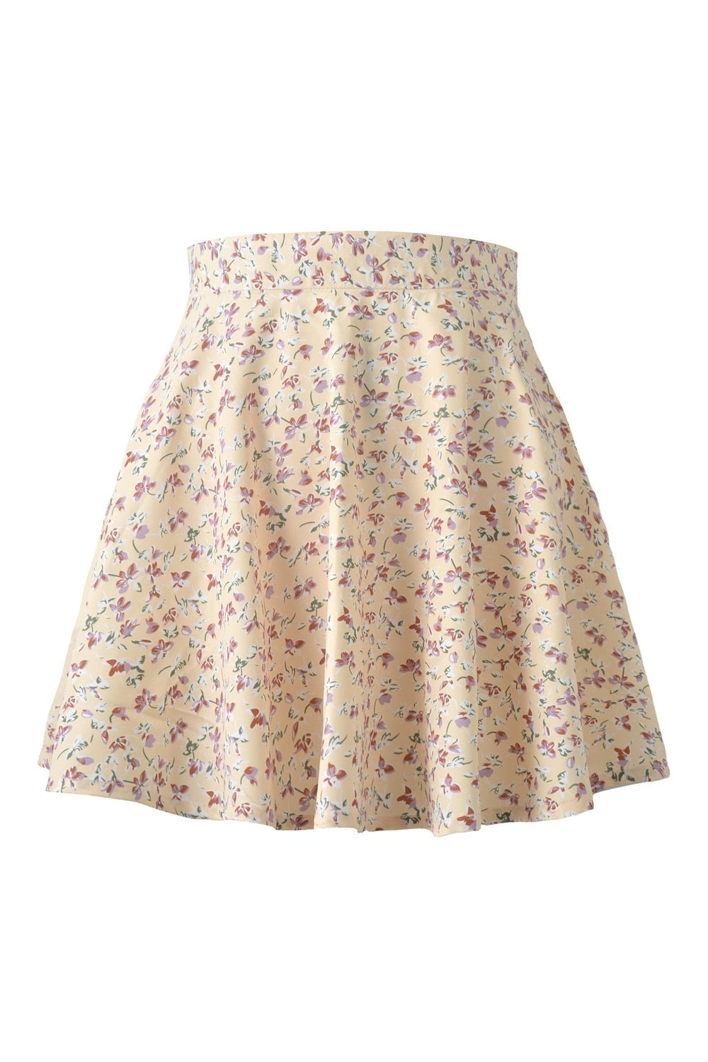 Vintage 90s Summer Floral Print Skirt in Yellow.