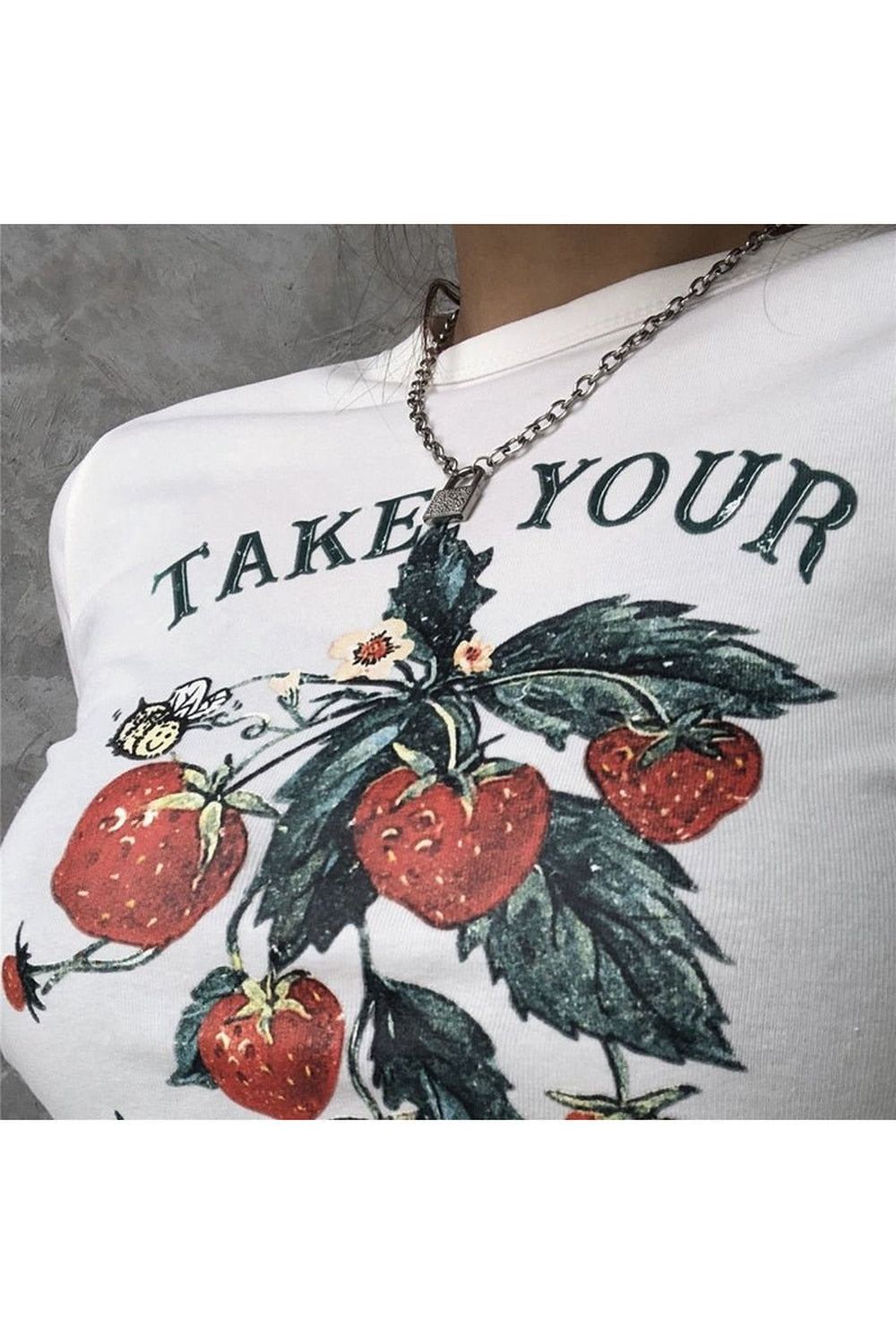 90s Vintage Strawberry Crop Top