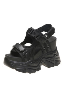 Stylish black Comfort Wedge Sandals for all-day comfort.