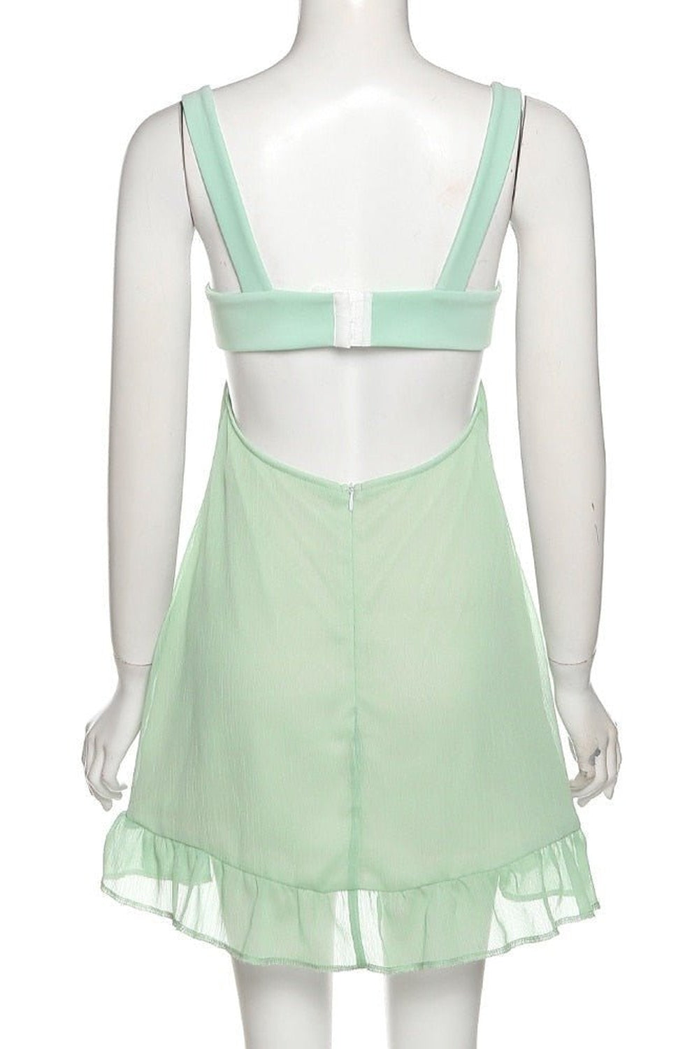 Short green A-Line mini dress for elegant style.