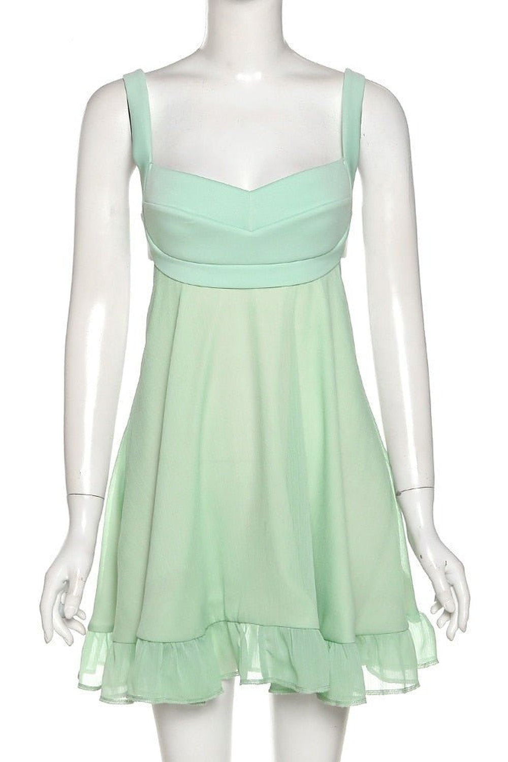 Short green A-Line mini dress for elegant style.