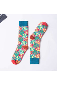 Colorful Abstract Pattern Shell Socks adding playful flair.