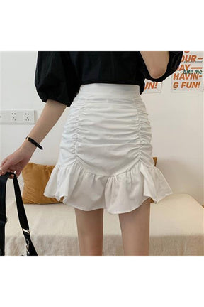 White Aesthetic High Waist Elegant Skirt exudes sophistication.