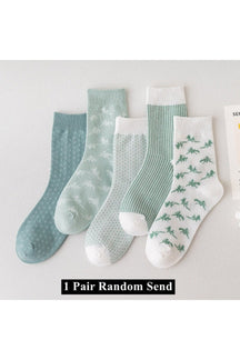 Pastel Aesthetic Socks, 1 Pair Random Send, Delicately Designed.