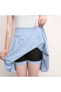 Sky blue Aesthetic Pleated High Waist Skirt: Elegant.