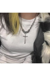 Alt Crystal Cross Necklace