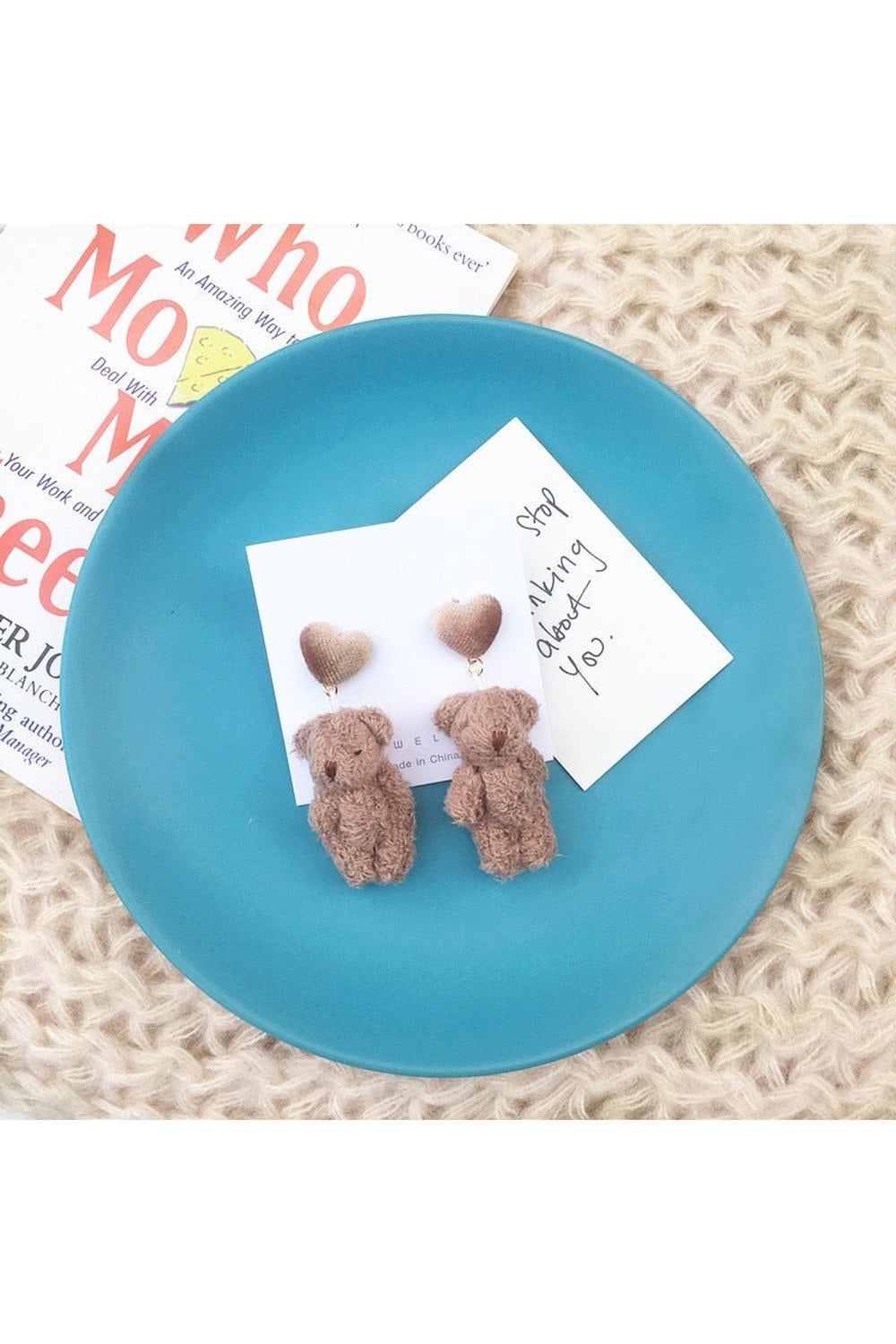 Alt Cute Plush Bear Earrings