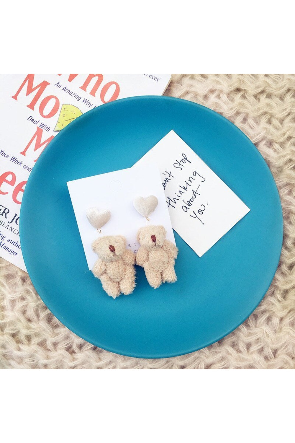 Alt Cute Plush Bear Earrings