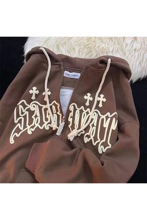 Fall Alt Cute Zip Up Hoodie