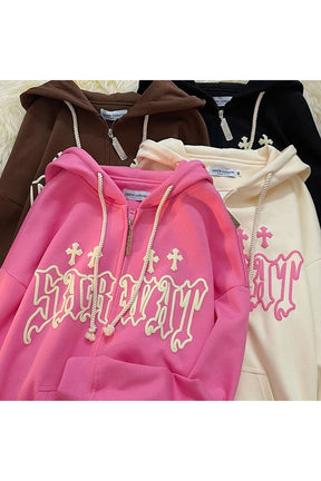 Fall Alt Cute Zip Up Hoodie