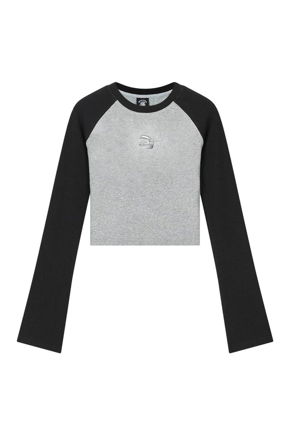 Gray Acubi White Crop Top, long sleeves.