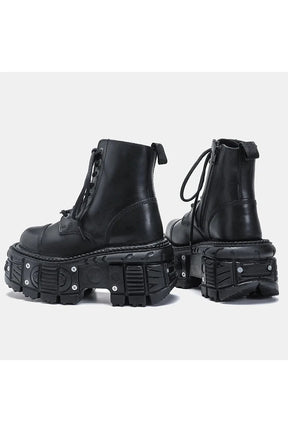 Stylish Alt Special-Interest Knight Boots in black leather.