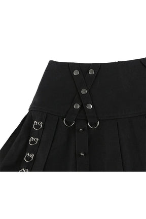 Alt Style Pleated Mini Skirt