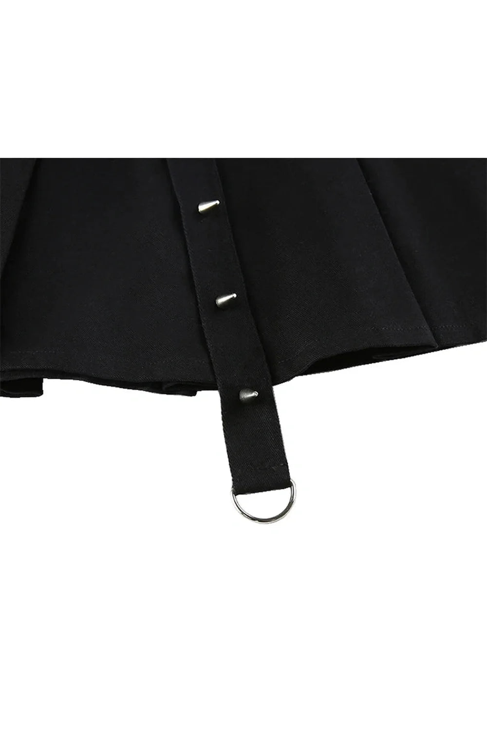 Trendy Alt Style Pleated Mini Skirt in Black.