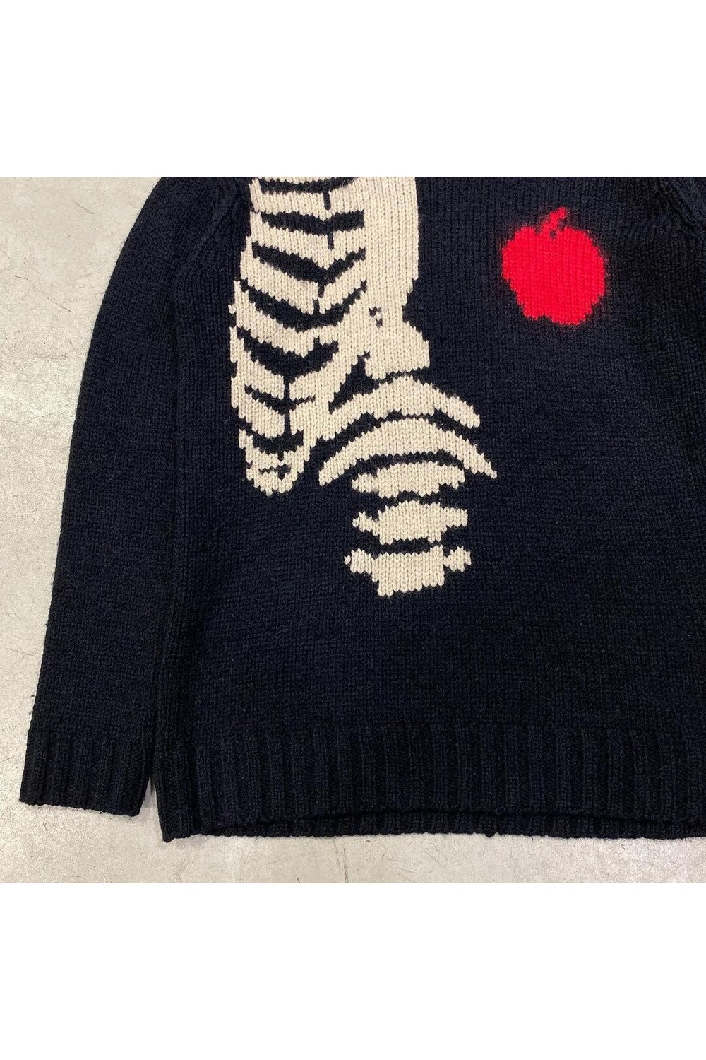 Black Fall Alt Style Skeleton Knit Sweater showcasing.