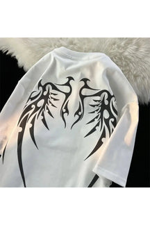 White Alt Wing Printed Fashion T-shirt with unique design.