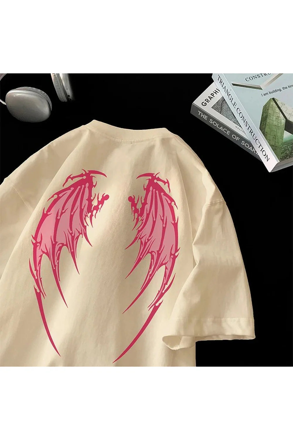 Apricot Angel Wings T-shirt with divine design.