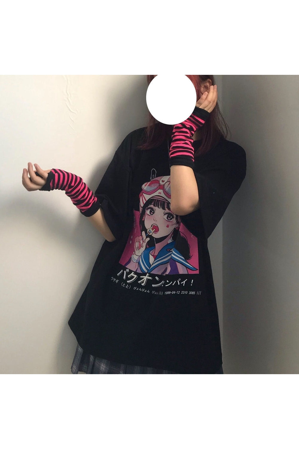 Anime Harajuku Black T-shirt