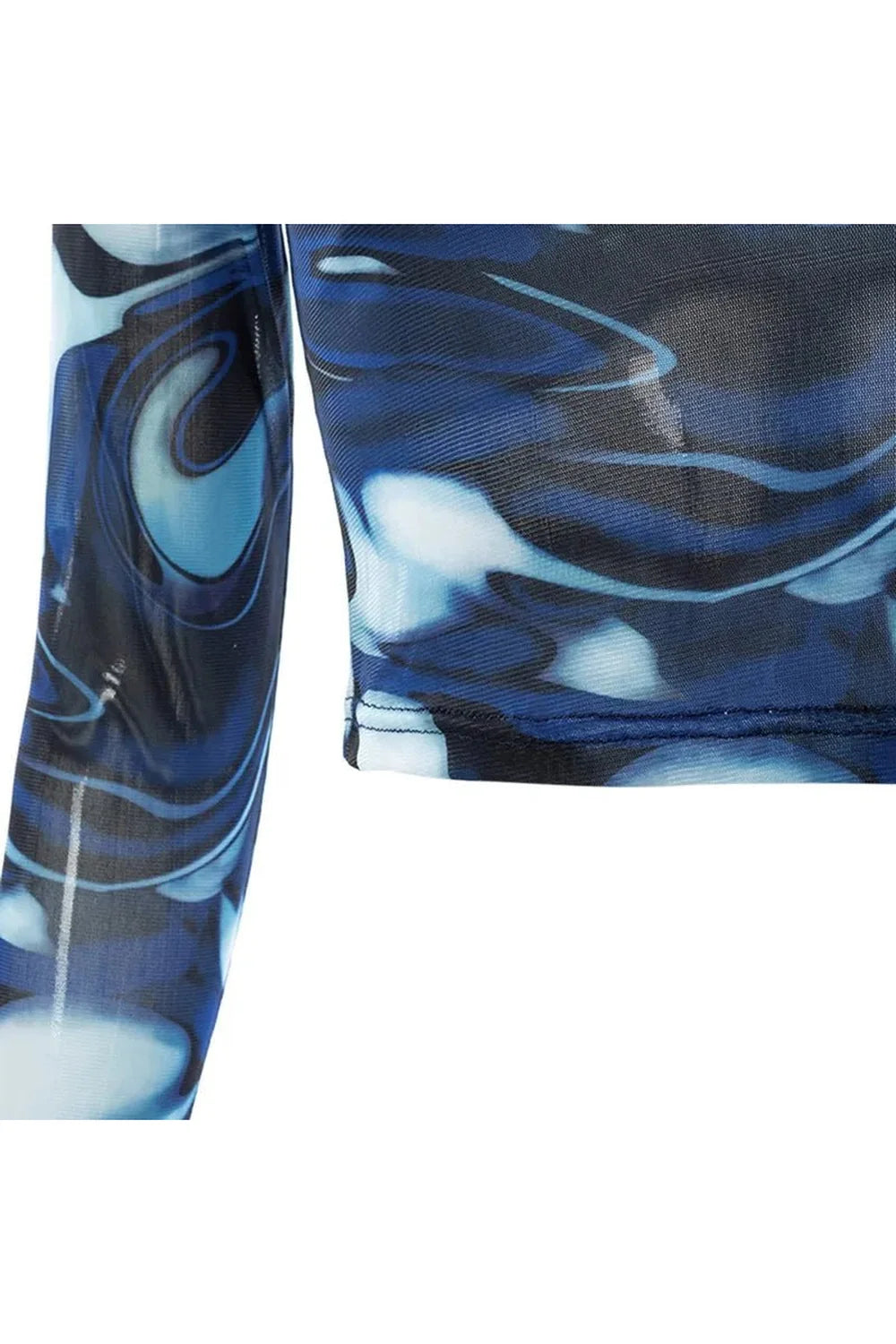 Aqua Swirl Crop Top variant a, featuring sleek design.