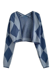 Fall Argyle Vintage College Cardigan