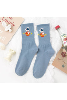 Astronaut Cartoon Socks