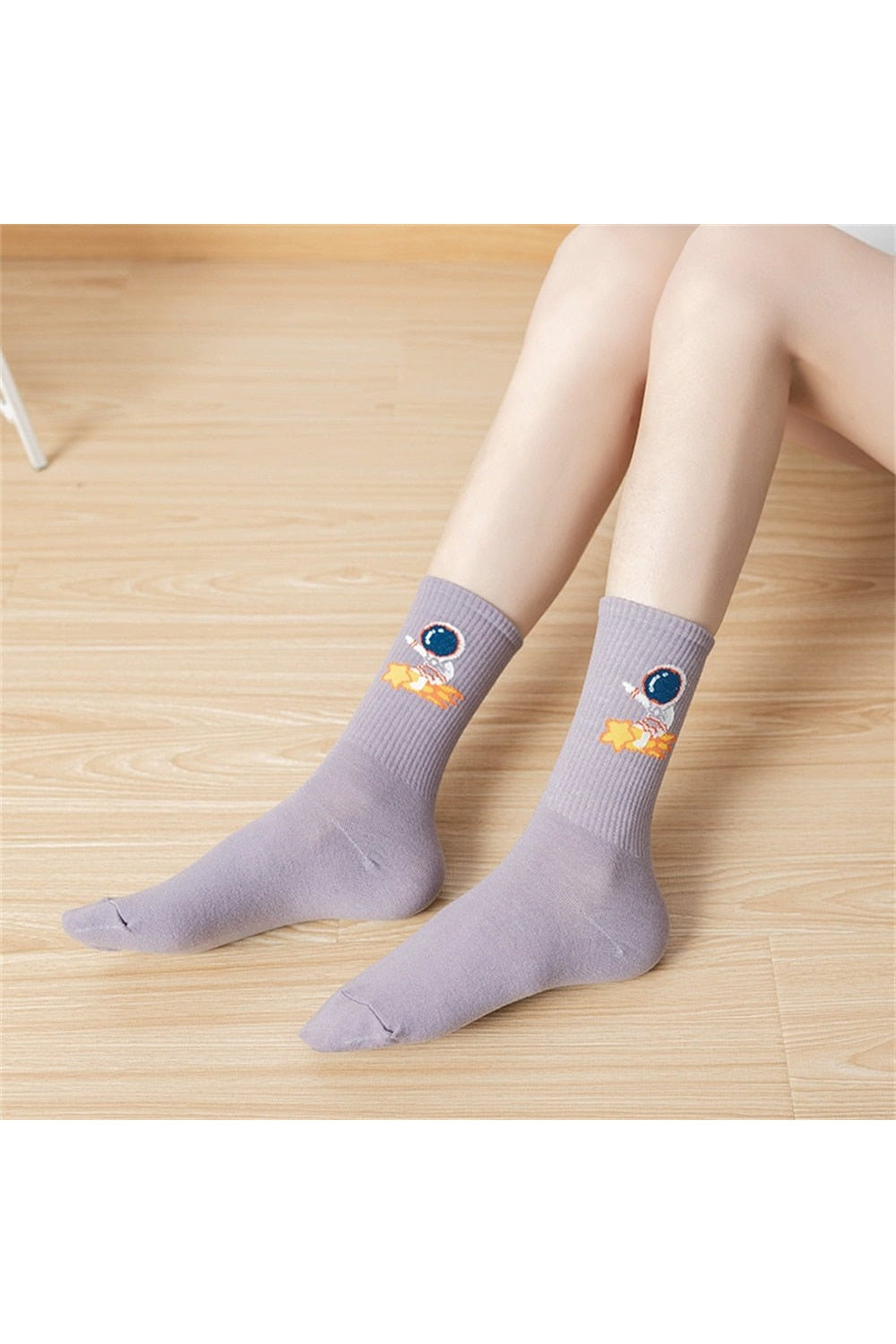 Astronaut Cartoon Socks