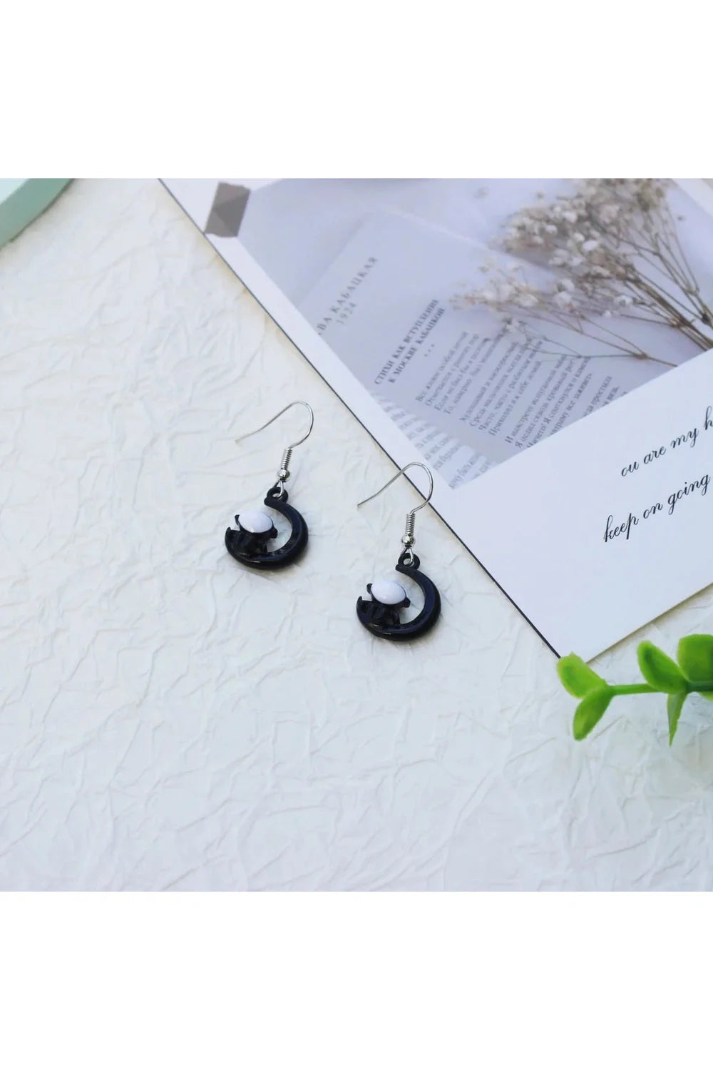 Aesthetic Asymmetric Moon Star Earrings