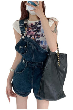 Asymmetrical Denim Jumpsuit