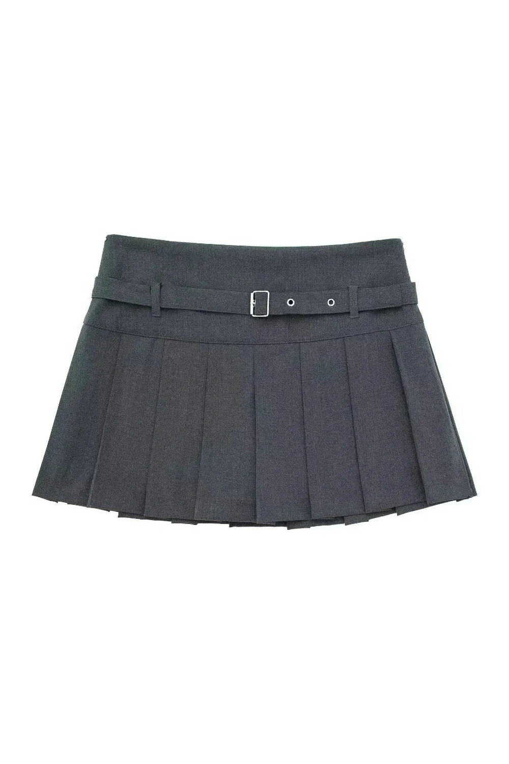 Stylish Autumn Chic Short Zipper Skirt in Solid Dark Gray.