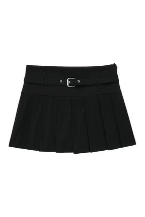 Stylish black zipper skirt for autumn chic look.