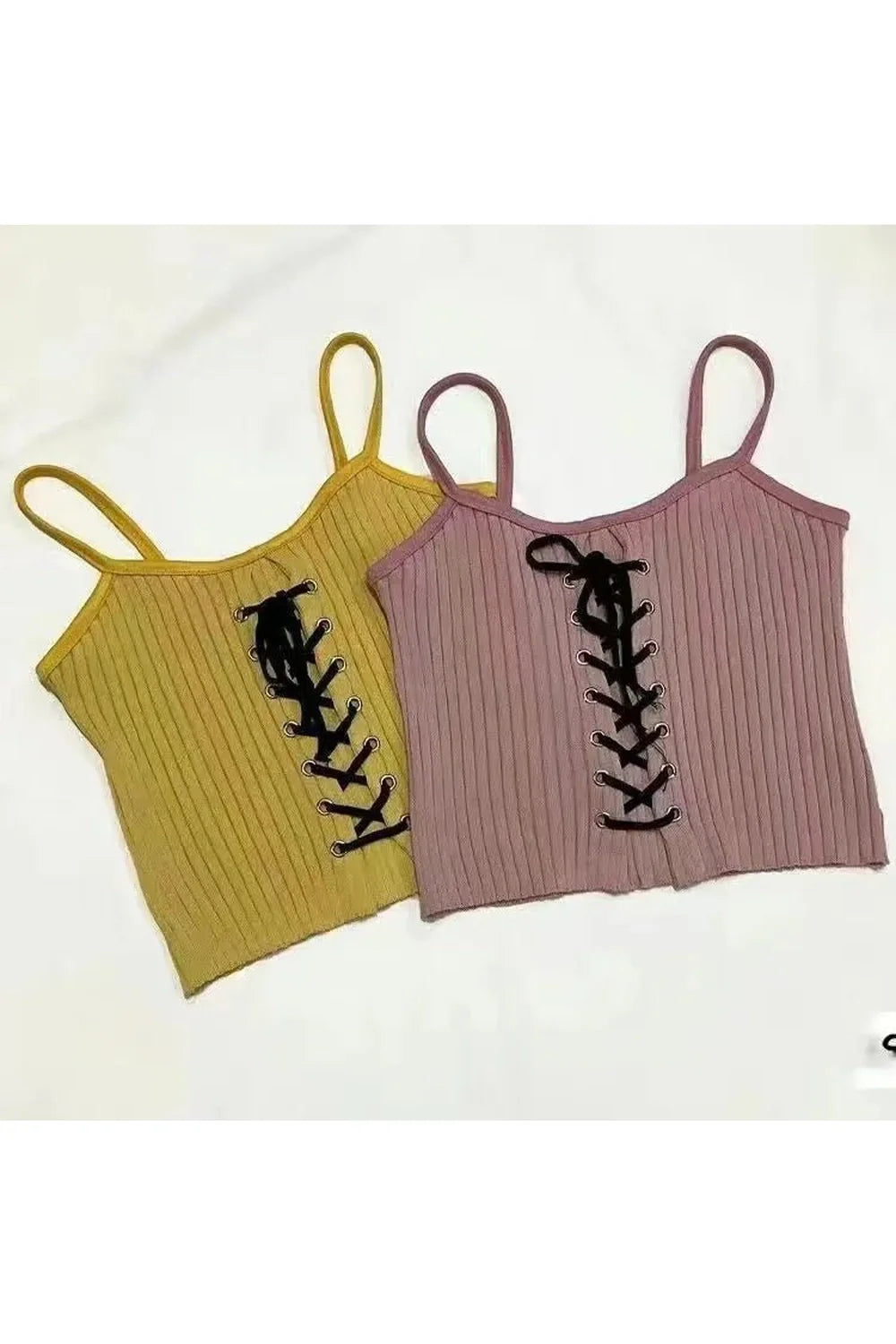 Yellow variant adds vibrancy to Acubi Knitted Crop Top.