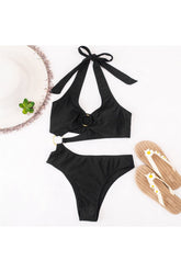 Stylish black Baddie Asymmetric Swimsuit with one shoulder.