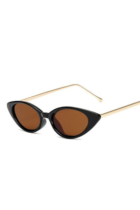 Trendy Baddie Cat Eye Sunglasses in Black-Brown.