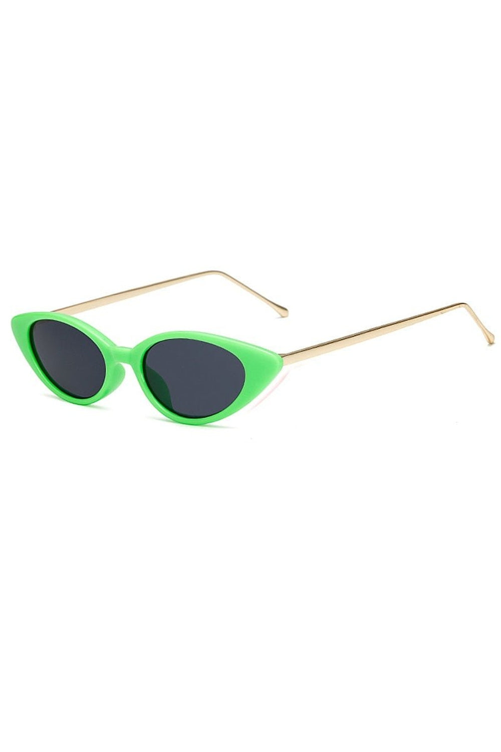 Chic Baddie Cat Eye Sunglasses in C3 Green-Grey.