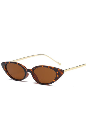 Chic Baddie Cat Eye Sunglasses in Leopard-Brown.