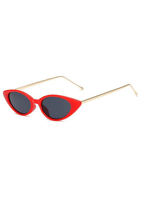 Red-Grey Baddie Cat Eye Sunglasses, sleek design.