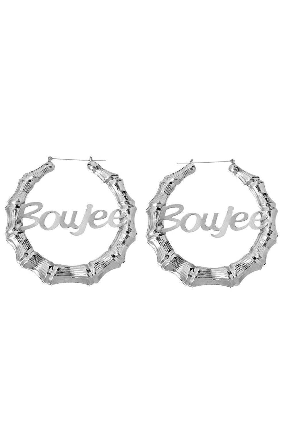 Stylish "Baddie Stainless Steel Earrings" 145001SL shimmer.