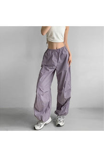 Baggy Lilac Parachute Pants in Purple, vibrant style.