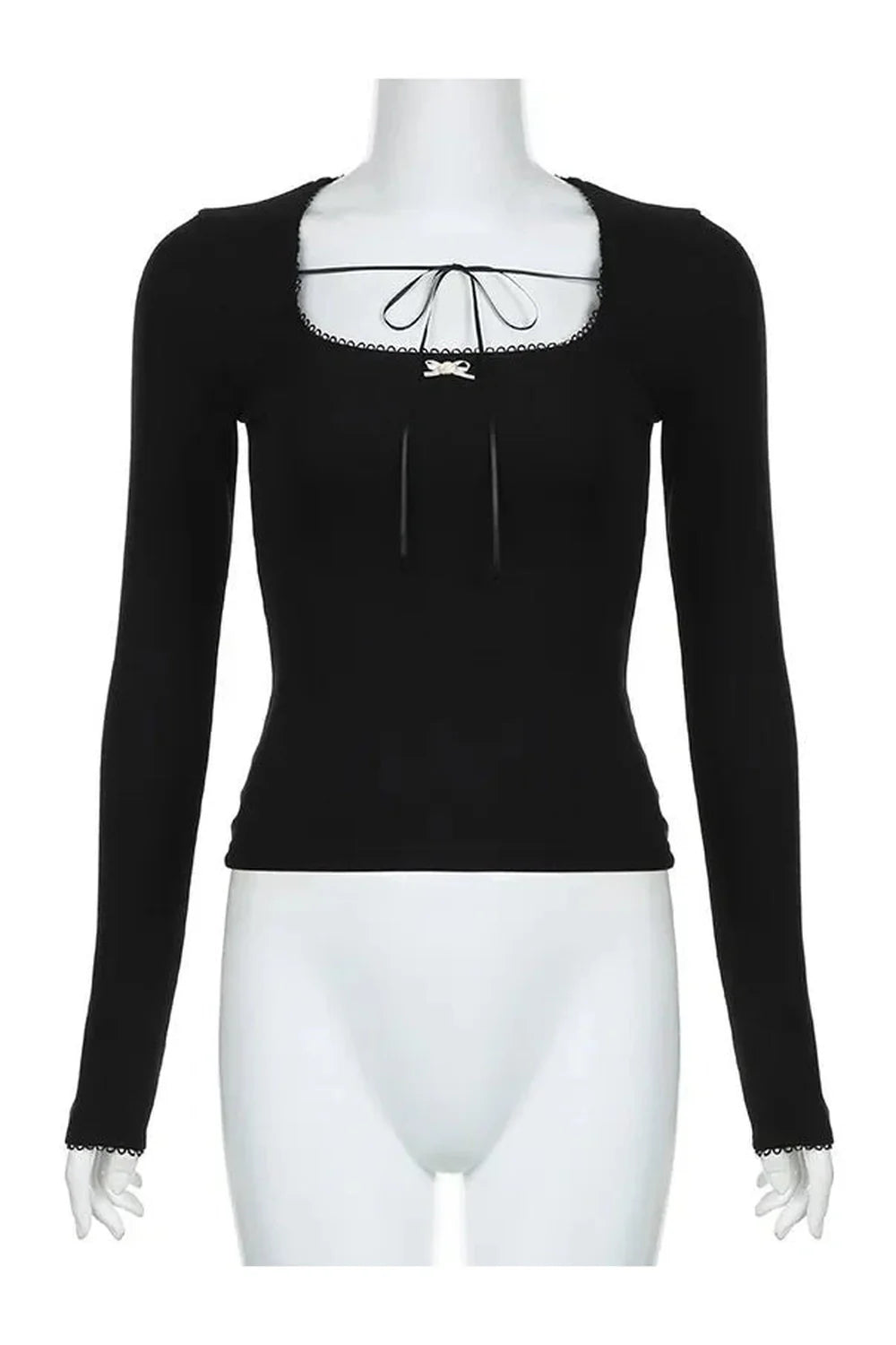 Black Bandage Round Collar Crop Top, stylish.