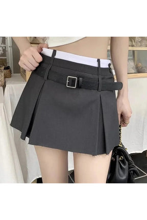 Acubi Belt Pleated Mini Skirt