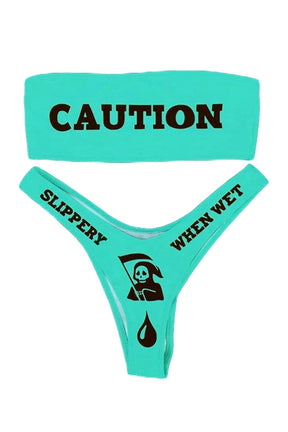 Bikini "CAUTION" variant D - Striking neon color.