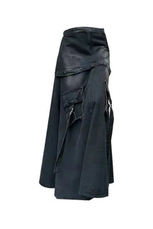 A classic Black Denim A-Line Skirt.