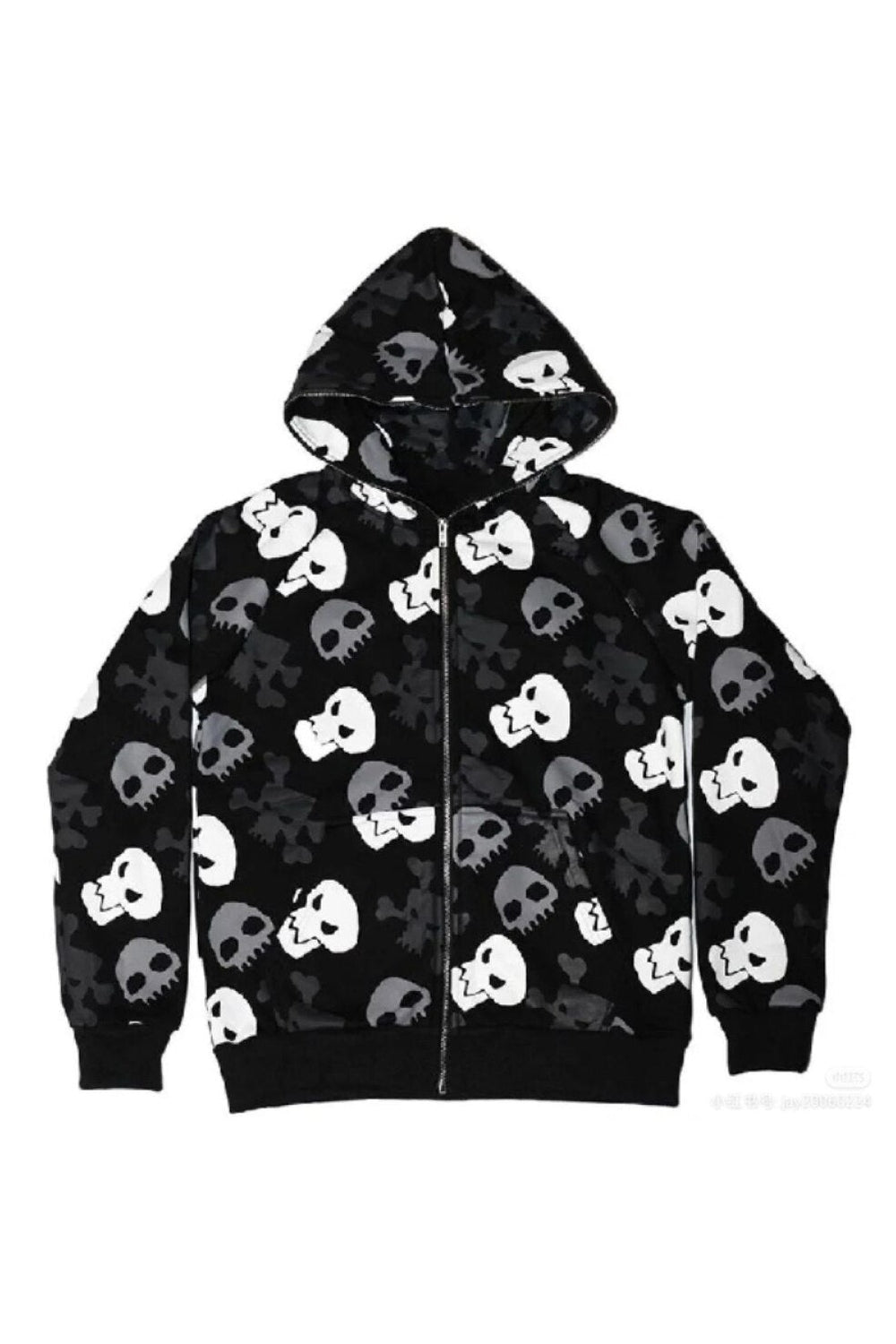 Fall Black Emo Skull Hoodie