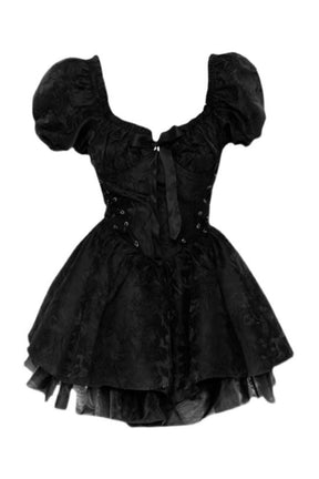 Gothic Black Beach Dress exudes elegance.