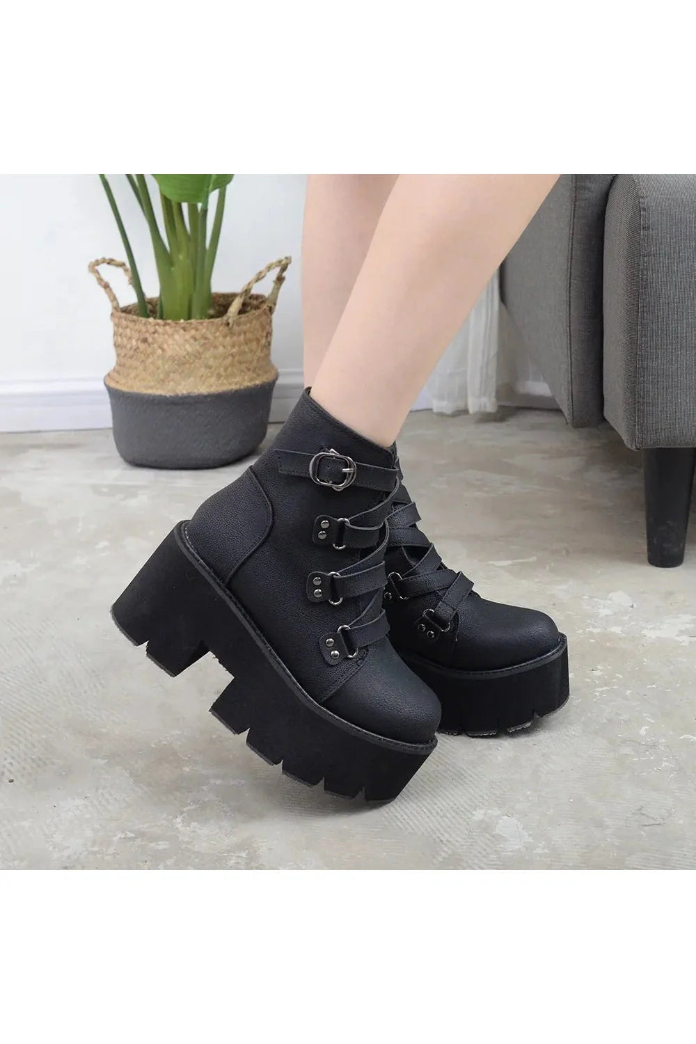 Black Gothic Chunky Boots