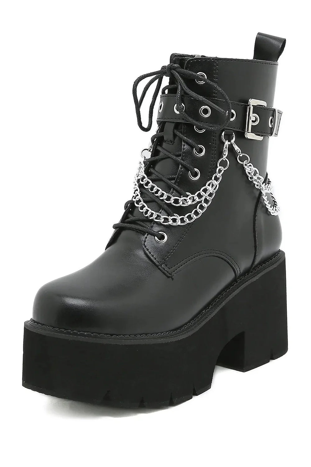 Black Gothic Platform Combat Boots