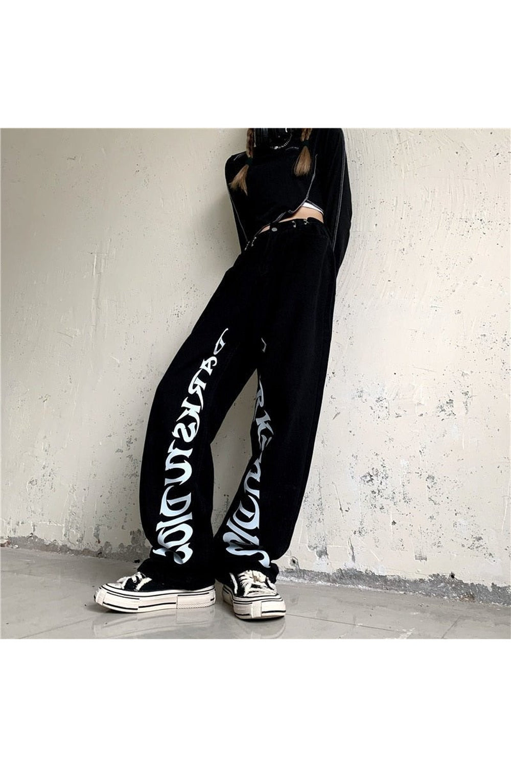 Fall Black High Waist Harajuku Jeans