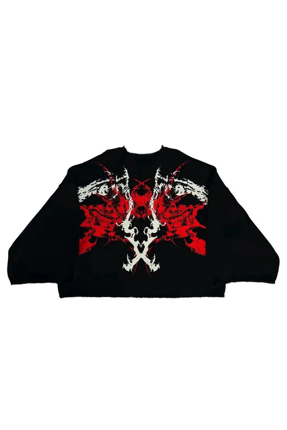 Black Metal Flame Graphic Sweater