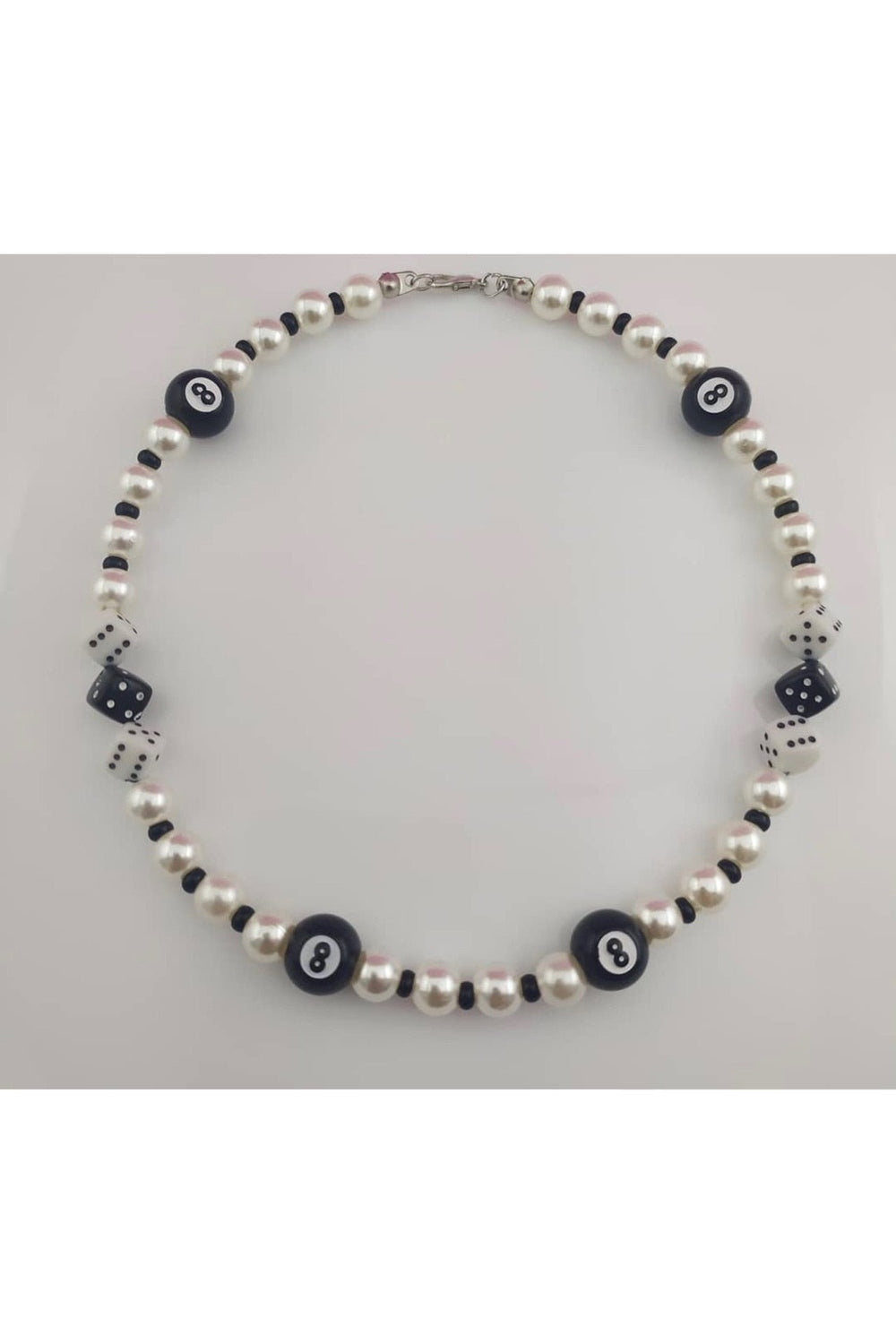 Black Number 8 Beads Necklace